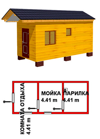 Проект бани ПБ-001